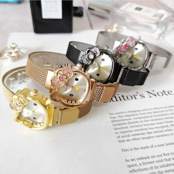 Hello Kitty Rose Gold Mesh Watch - Picture 2 of 4